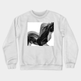 Monochromatic Black and White Brushstroke Flow Crewneck Sweatshirt